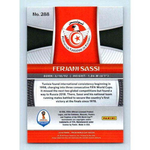 2017-18 Panini Prizm World Cup Soccer Base #288 Ferjani Sassi