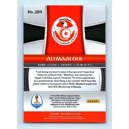 2017-18 Panini Prizm World Cup Soccer Base #284 Ali Maaloul