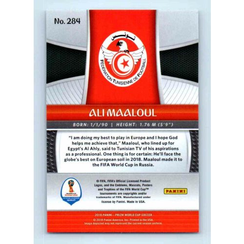 2017-18 Panini Prizm World Cup Soccer Base #284 Ali Maaloul