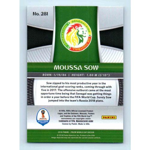 2017-18 Panini Prizm World Cup Soccer Base #281 Moussa Sow