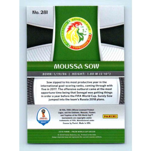 2017-18 Panini Prizm World Cup Soccer Base #281 Moussa Sow