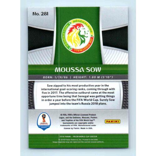 2017-18 Panini Prizm World Cup Soccer Base #281 Moussa Sow