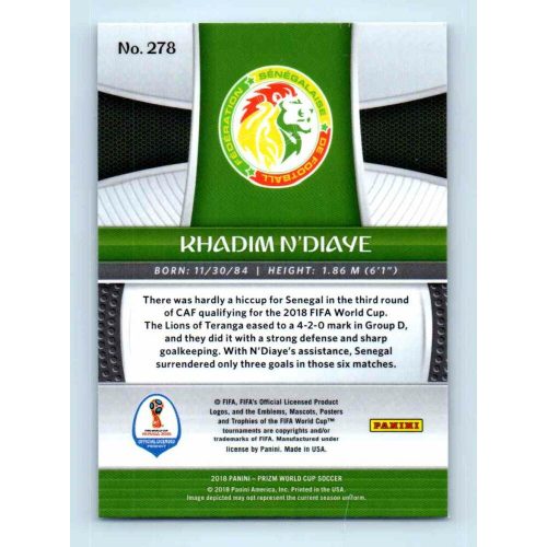 2017-18 Panini Prizm World Cup Soccer Base #278 Khadim N'Diaye