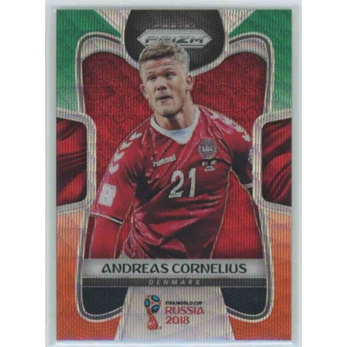 2017-18 Panini Prizm World Cup Soccer Base Green Orange Wave #264 Andreas Cornelius