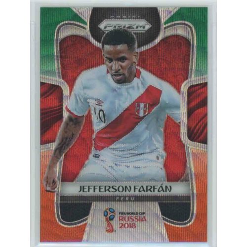 2017-18 Panini Prizm World Cup Soccer Base Green Orange Wave #296 Jefferson Farfan