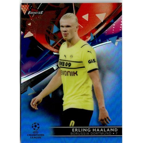 2021 Topps Finest UEFA Champions League Blue  #10 Erling Haaland 082/150