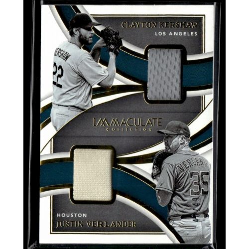 2022-2023 Panini Immaculate Collection Legends Dual Materials  #LDM-CJ Clayton Kershaw/Justin Verlander 40/99