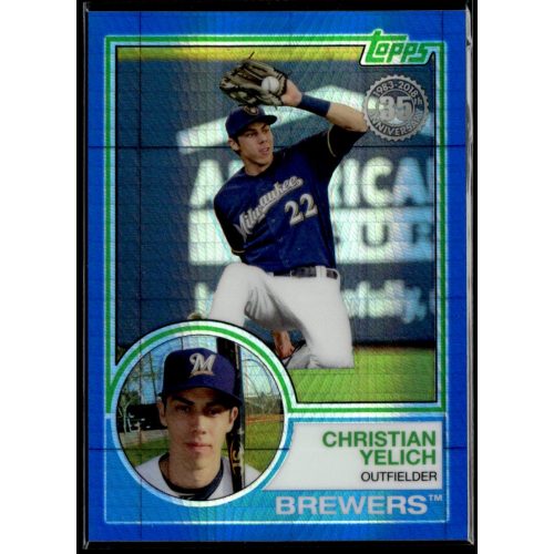 2018-2019 Topps Chrome Silver Blue Refractor  #139 Christian Yelich 107/150