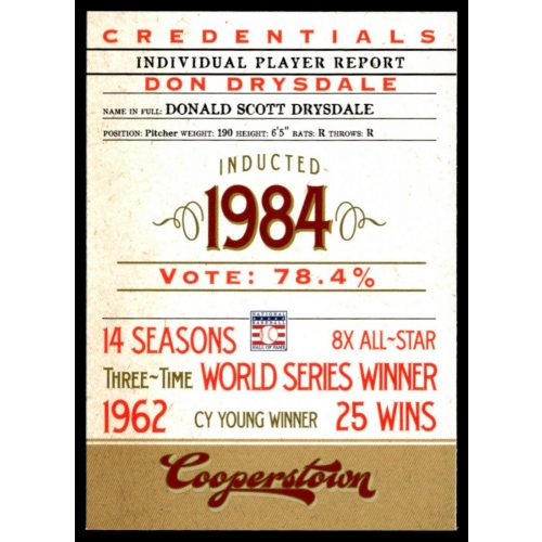 2012-2013 Panini Cooperstown Credentials  #4 Don Drysdale