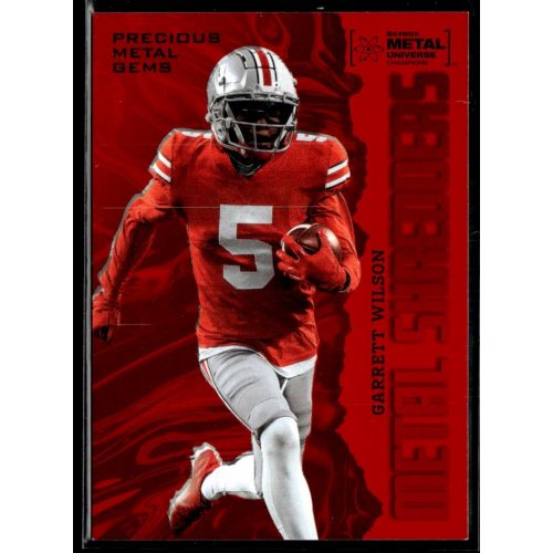 2022-23 Skybox Metal Universe Champions Precious Metal Gems Red Metal Shredders #109 Garrett Wilson 066/100