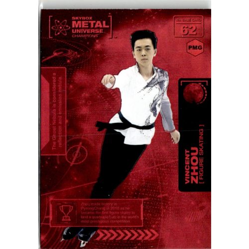 2021-22 Metal Universe Champions Precious Metal Gems Red  #62 Vincent Zhou 094/150