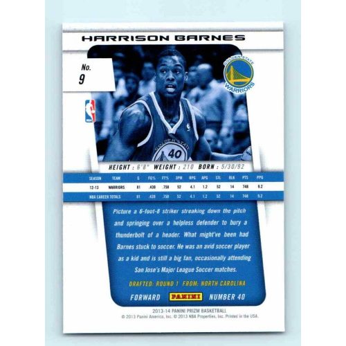 2013-14 Panini Prizm Base #9 Harrison Barnes