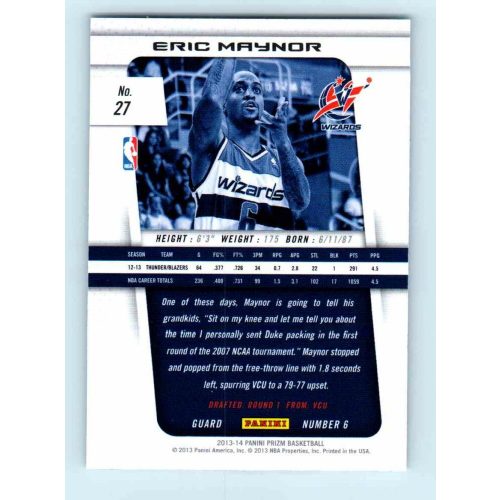 2013-14 Panini Prizm Base #27 Eric Maynor