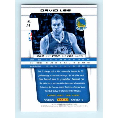 2013-14 Panini Prizm Base #51 David Lee