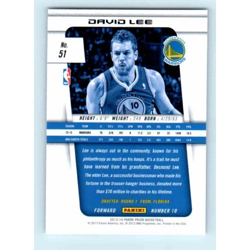 2013-14 Panini Prizm Base #51 David Lee