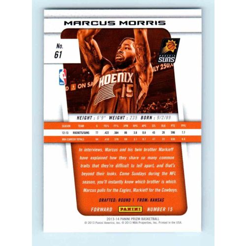 2013-14 Panini Prizm Base #61 Marcus Morris