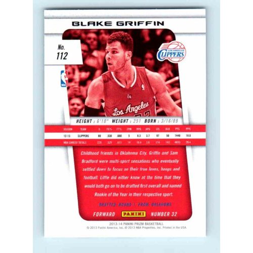 2013-14 Panini Prizm Base #112 Blake Griffin