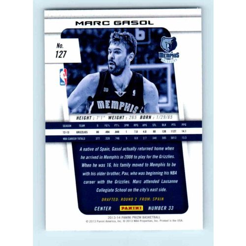 2013-14 Panini Prizm Base #127 Marc Gasol