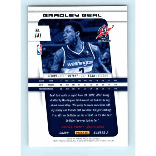 2013-14 Panini Prizm Base #141 Bradley Beal