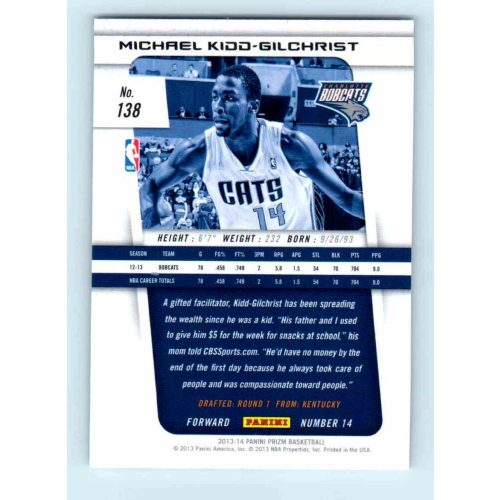 2013-14 Panini Prizm Base #138 Michael Kidd-Gilchrist