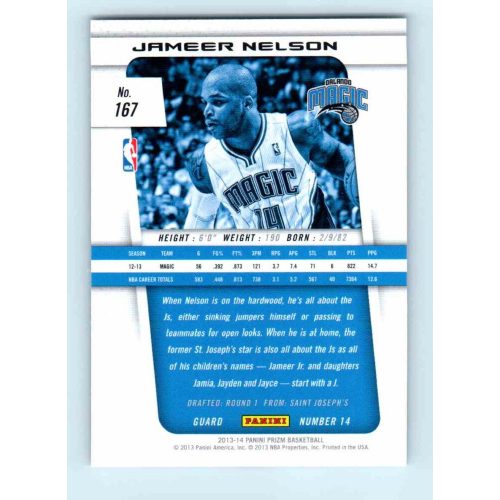 2013-14 Panini Prizm Base #167 Jameer Nelson