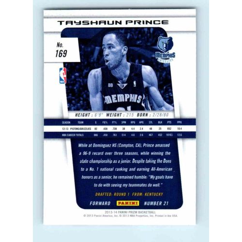 2013-14 Panini Prizm Base #169 Tayshaun Prince