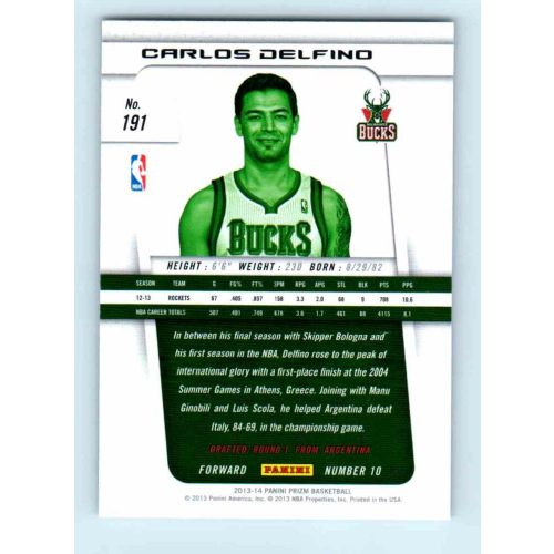 2013-14 Panini Prizm Base #191 Carlos Delfino