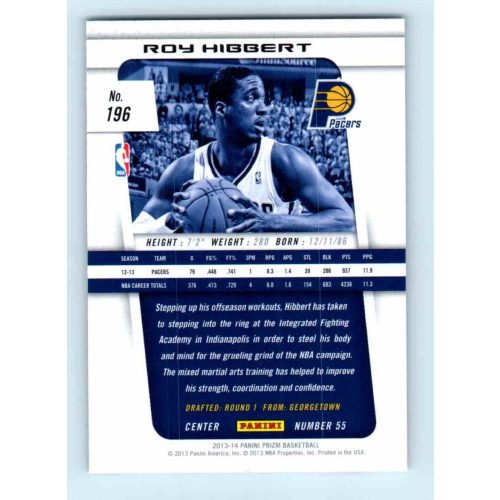 2013-14 Panini Prizm Base #196 Roy Hibbert