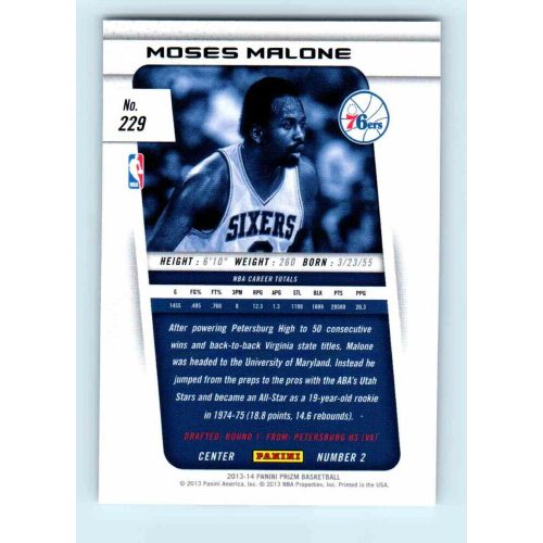 2013-14 Panini Prizm Base #229 Moses Malone