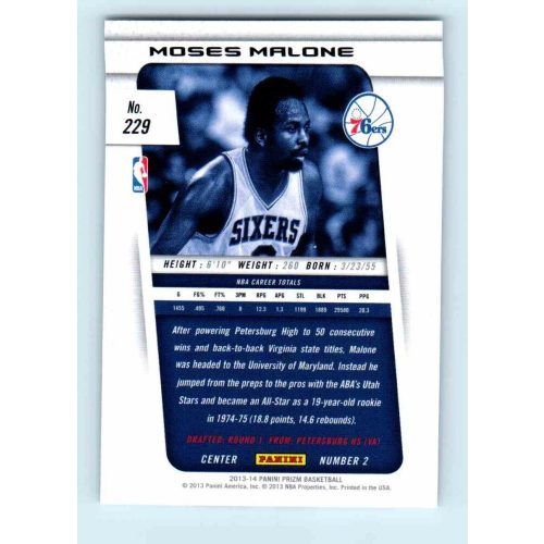 2013-14 Panini Prizm Base #229 Moses Malone