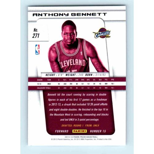 2013-14 Panini Prizm Base #271 Anthony Bennett RC