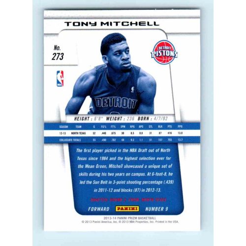 2013-14 Panini Prizm Base #273 Tony Mitchell RC