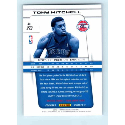 2013-14 Panini Prizm Base #273 Tony Mitchell RC