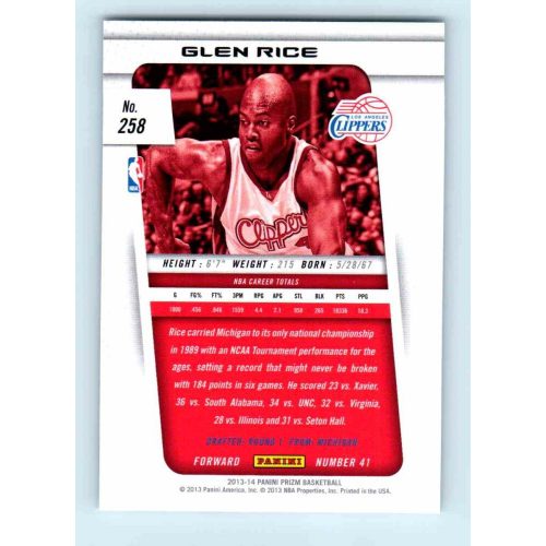 2013-14 Panini Prizm Base #258 Glen Rice