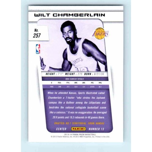 2013-14 Panini Prizm Base #257 Wilt Chamberlain