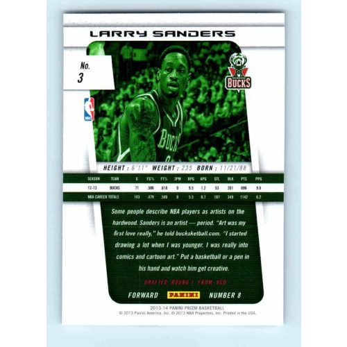 2013-14 Panini Prizm Base #3 Larry Sanders