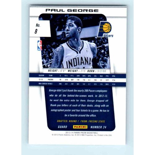 2013-14 Panini Prizm Base #8 Paul George