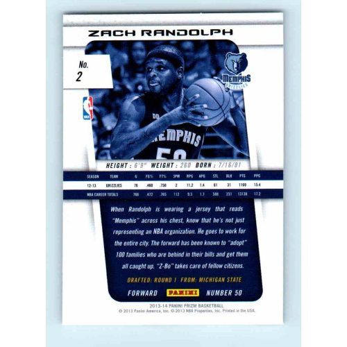 2013-14 Panini Prizm Base #2 Zach Randolph