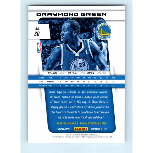 2013-14 Panini Prizm Base #30 Draymond Green