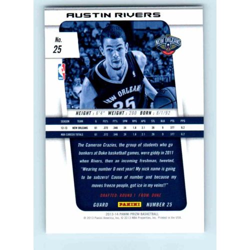 2013-14 Panini Prizm Base #25 Austin Rivers