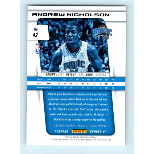 2013-14 Panini Prizm Base #42 Andrew Nicholson