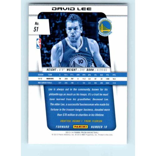 2013-14 Panini Prizm Base #51 David Lee