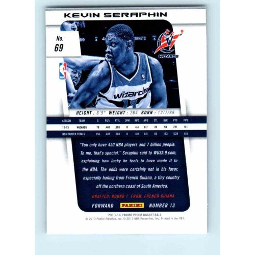 2013-14 Panini Prizm Base #69 Kevin Seraphin