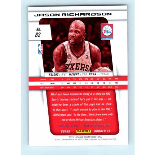 2013-14 Panini Prizm Base #62 Jason Richardson