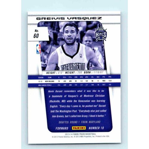 2013-14 Panini Prizm Base #60 Greivis Vasquez