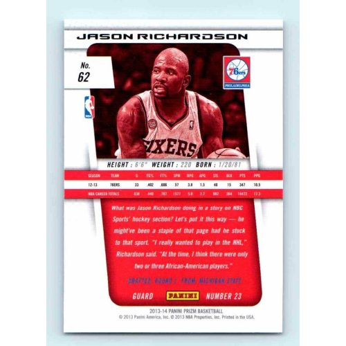 2013-14 Panini Prizm Base #62 Jason Richardson