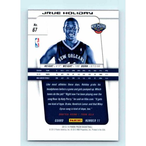 2013-14 Panini Prizm Base #67 Jrue Holiday