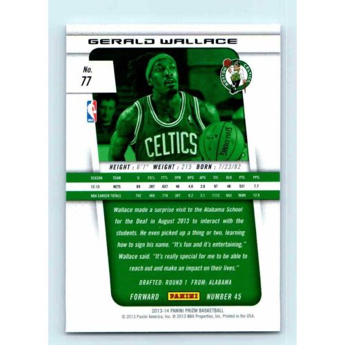 2013-14 Panini Prizm Base #77 Gerald Wallace