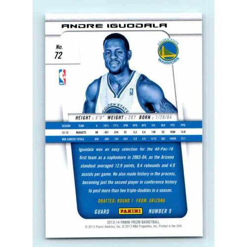 2013-14 Panini Prizm Base #72 Andre Iguodala