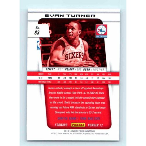 2013-14 Panini Prizm Base #83 Evan Turner